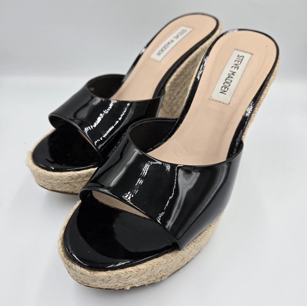 Steve Madden Black Women's Wedge Sandals Size 8.5